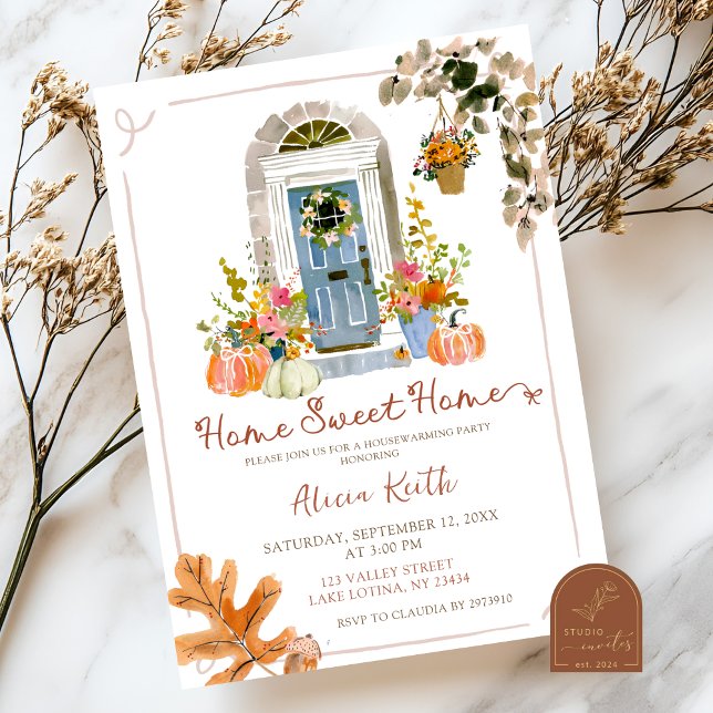 Hand Drawn Fall Autumn Housewarming Party Invitation (Creator Uploaded)
