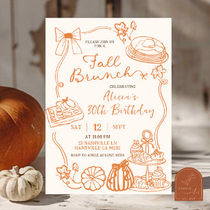 Hand Drawn Fall Brunch party invitation