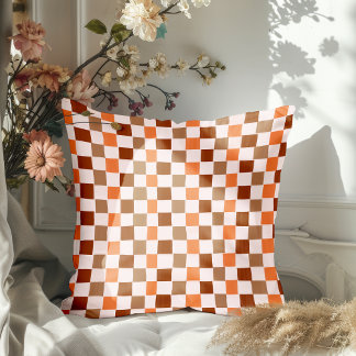 Hand Drawn Fall Check  Cushion
