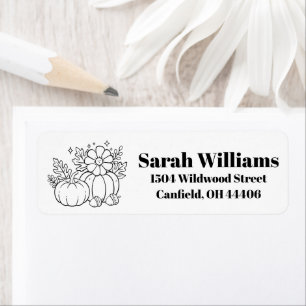 Hand Drawn Fall Pumpkin Leaves