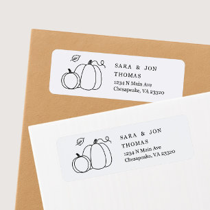 Hand Drawn Fall Pumpkin Leaves