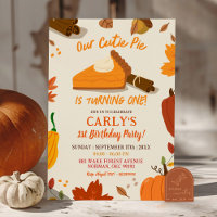 Hand Drawn Fall Pumpkin Pie First Birthday