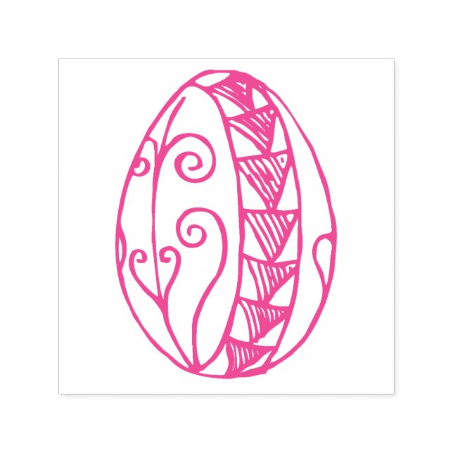 Hand Drawn Fancy Easter Egg Drawing Custom Colour Self-inking Stamp (Design)