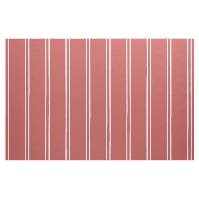 Hand Drawn Farmhouse Stripes | Faded Rust Red Fabric (Fat Quarter)