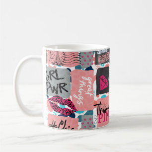 hand drawn fashion girls pattern. Colourful modern Coffee Mug