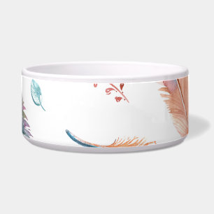 Hand Drawn Feathers: White Background Pattern