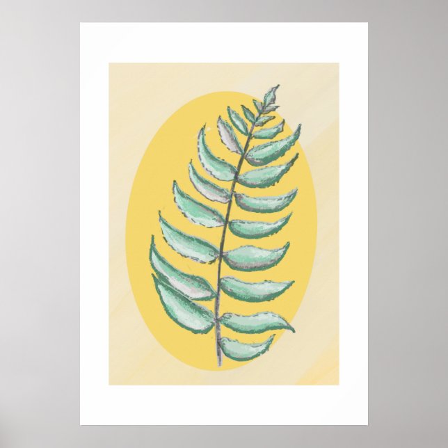 Hand drawn Fern Leaf colors Poster (Front)