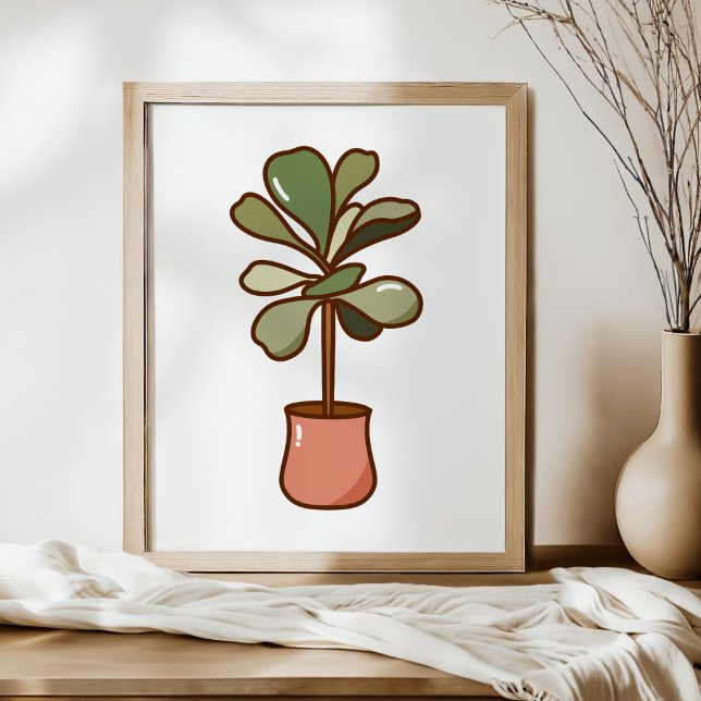 Hand-Drawn Fiddle Leaf Fig Plant Art Poster (Creator Uploaded)