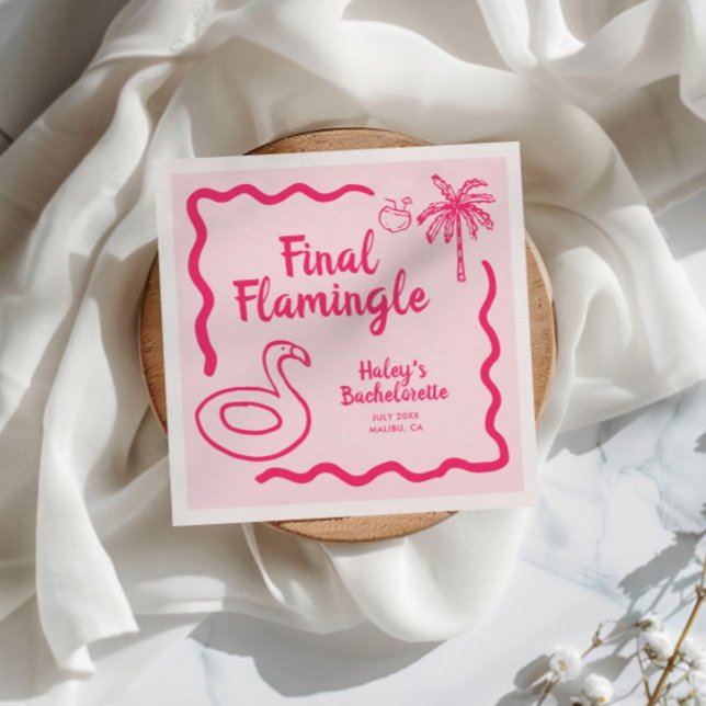 Hand Drawn Final Flamingle Bachelorette Napkin (Creator Uploaded)