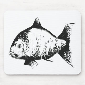 Hand drawn fish mouse mat