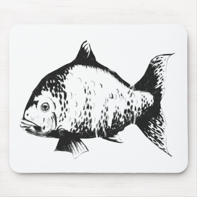 Hand drawn fish mouse mat (Front)