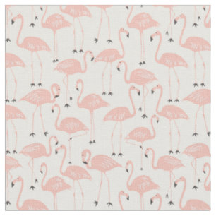 Hand-Drawn Flamingo   Tropical Sewing & Quilting Fabric