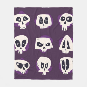 Hand drawn flat dia de muertos skulls collection s fleece blanket