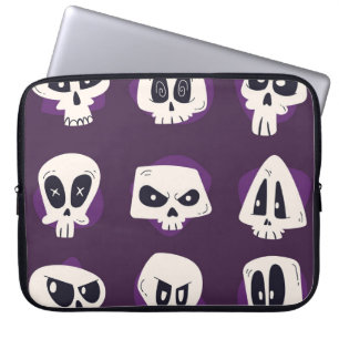 Hand drawn flat dia de muertos skulls collection s laptop sleeve