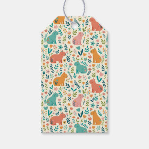 Hand Drawn Floral Capybara Gift Tags