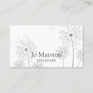 Hand Drawn Floral Childcare Business Card