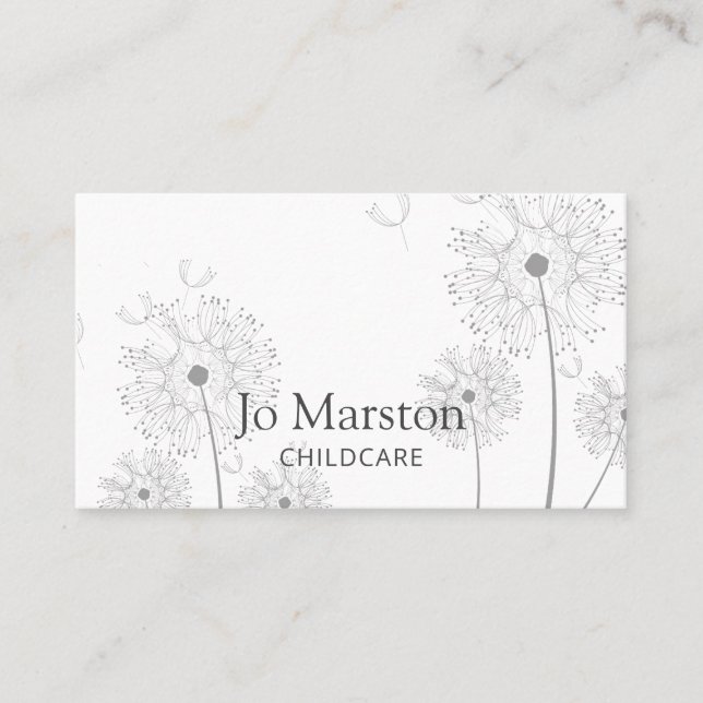 Hand Drawn Floral Childcare Business Card (Front)