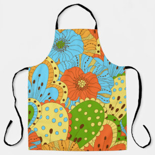 Hand Drawn Floral: Colourful Seamless Apron