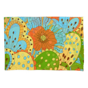 Hand Drawn Floral: Colourful Seamless Pillowcase