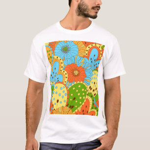 Hand Drawn Floral: Colourful Seamless T-Shirt
