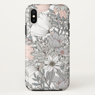 Hand Drawn Floral Design iPhone X Case