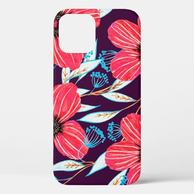 Hand-drawn floral herbal seamless pattern. Sketche Case-Mate iPhone Case (Back)