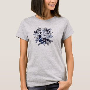 Hand Drawn Floral Motif T-Shirt