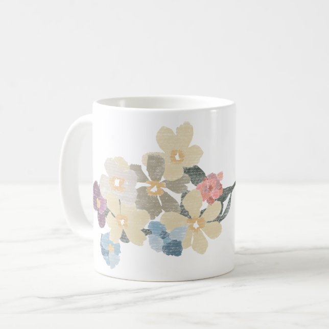 Hand Drawn Floral Mug (Front Left)