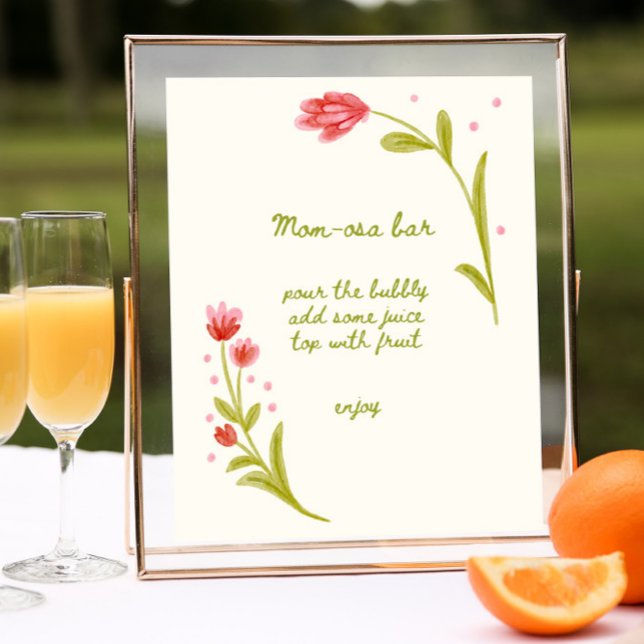 Hand Drawn Floral Mum-osa Bar Poster (Creator Uploaded)