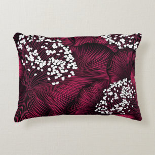 Hand drawn floral pattern with camelia flowers decorative cushion