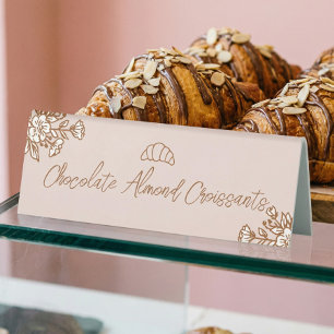 Hand Drawn Floral Pink Sweet Pastry Bakery Counter