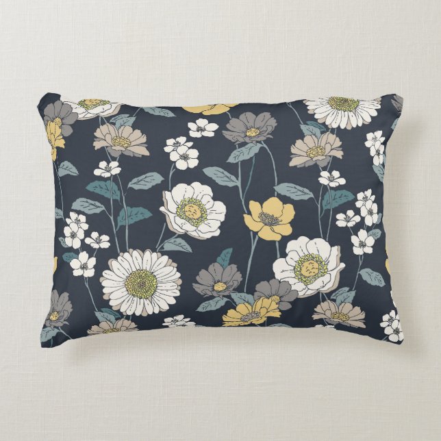 Hand-drawn floral, seamless artistic pattern. decorative cushion (Front)