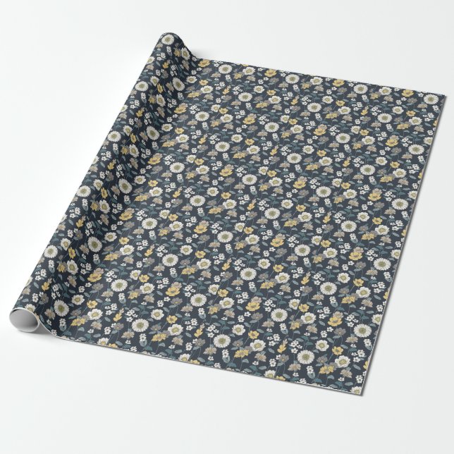 Hand-drawn floral, seamless artistic pattern. wrapping paper (Unrolled)