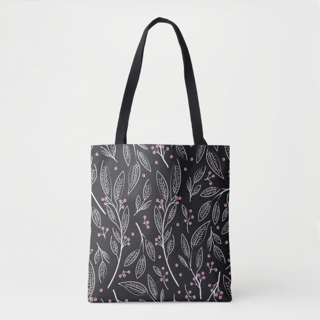 Hand Drawn Floral: Seamless Design Tote Bag (Front)