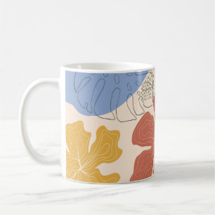 Hand drawn floral seamless pattern,creative collag coffee mug
