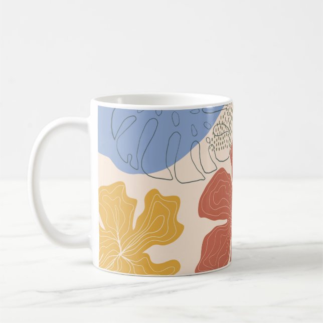 Hand drawn floral seamless pattern,creative collag coffee mug (Left)