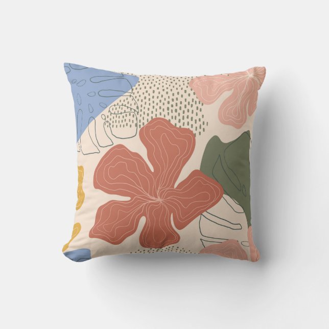 Hand drawn floral seamless pattern,creative collag cushion (Front)
