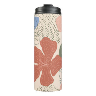 Hand drawn floral seamless pattern,creative collag thermal tumbler