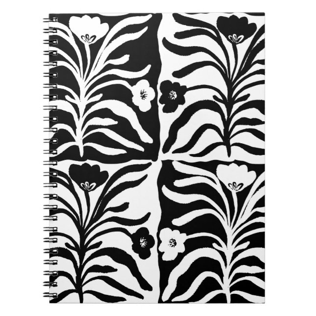Hand Drawn Floral: Vintage Abstract Notebook (Front)