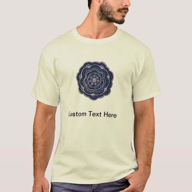 Hand Drawn Flower Doily Design T-Shirt (Front)