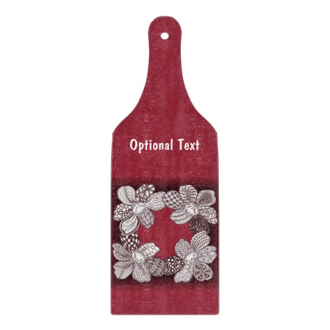 Hand Drawn Flower Lei Choose Any Colour Cutting Board (Front)