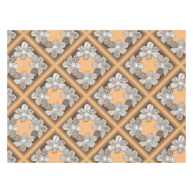 Hand Drawn Flower Lei Choose Any Colour Tablecloth (Front (Horizontal))