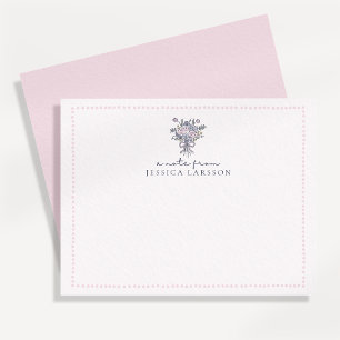 Hand drawn flowers, dotted frame a note from card