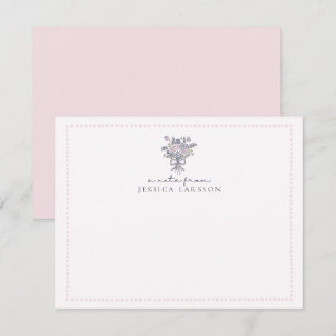 Hand drawn flowers, dotted frame a note from card