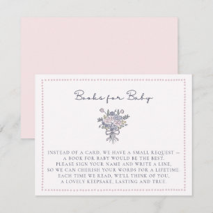 Hand-drawn flowers dotted frame books for baby invitation