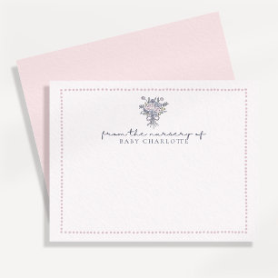 Hand drawn flowers, dotted frame from the nursery  invitation