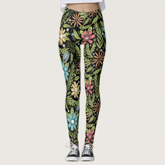 Hand Drawn Flowers Leggings