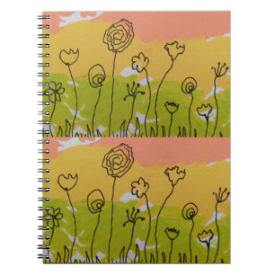 Hand-Drawn Flowers Notebook
