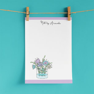 Hand Drawn Flowers Post-it® Notes Template