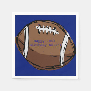 Hand drawn Football Birthday Party Paper Napkins